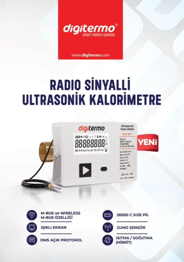 DTU-32 Radyo Sinyal Digitermo Ultrasonik Kalorimetre